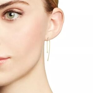 Zoë Chicco14K Yellow Gold and Bezel Set Diamond Wire Earrings
